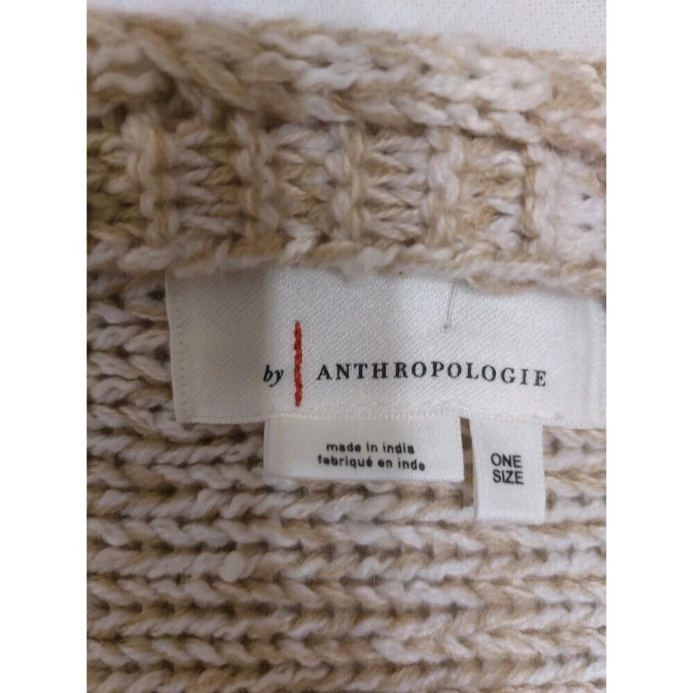 anthropologie sweater cardigan beige with statement sleeves one size - Picture 2 of 6